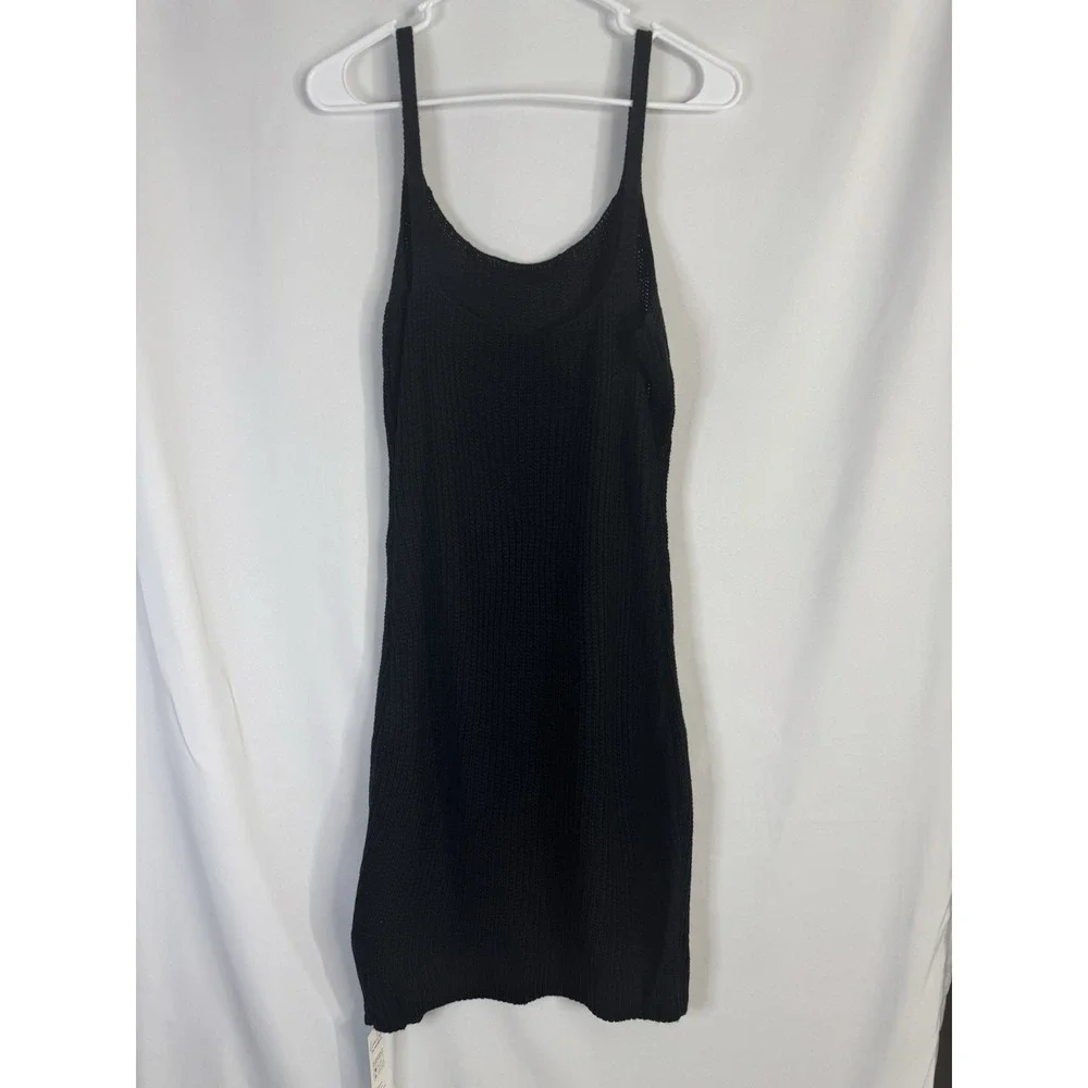 CUPSHE Black Knit Sweater Dress NWT Size XL Scoop Neck Ribbed Bodycon Midi Dress